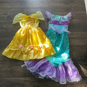 Disney Princess Ariel and Belle Dress up Dresses